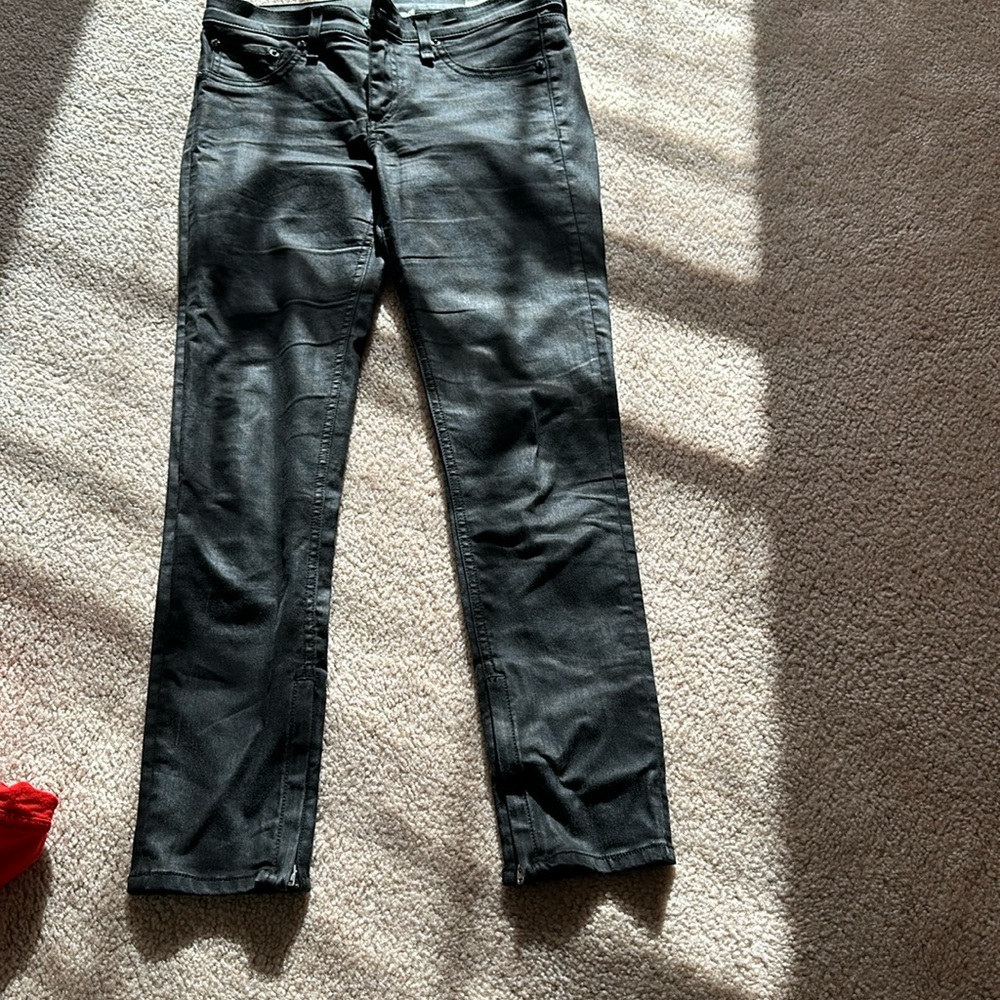 Rag & Bone Black the Legging Skinny Jeans Coated Womens Size 28